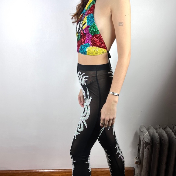 Discount Universe EVIL EYE Sequin Halter NWOT - Picture 5 of 9